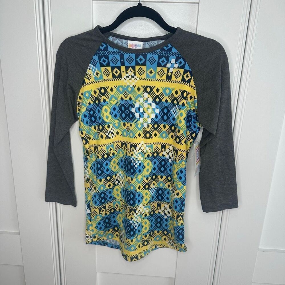 NWT LuLaRoe Randy XXS Blue Yellow Gray (w1)
